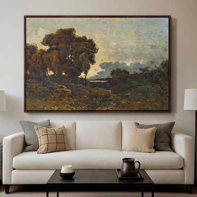 Coucher de soleil sur l'Allier (Soleil couchant sur l'Allier), 1904 - Henri Harpignies, toile tendue avec châssis