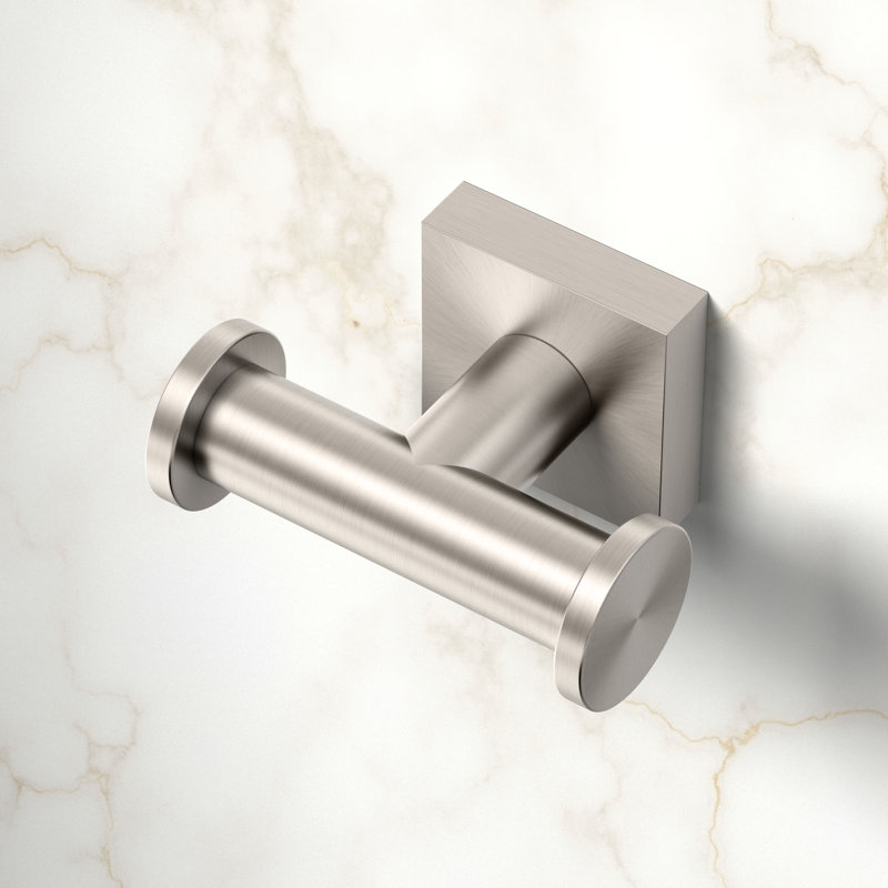 Glam Too Double Robe Hook, Satin Nickel
