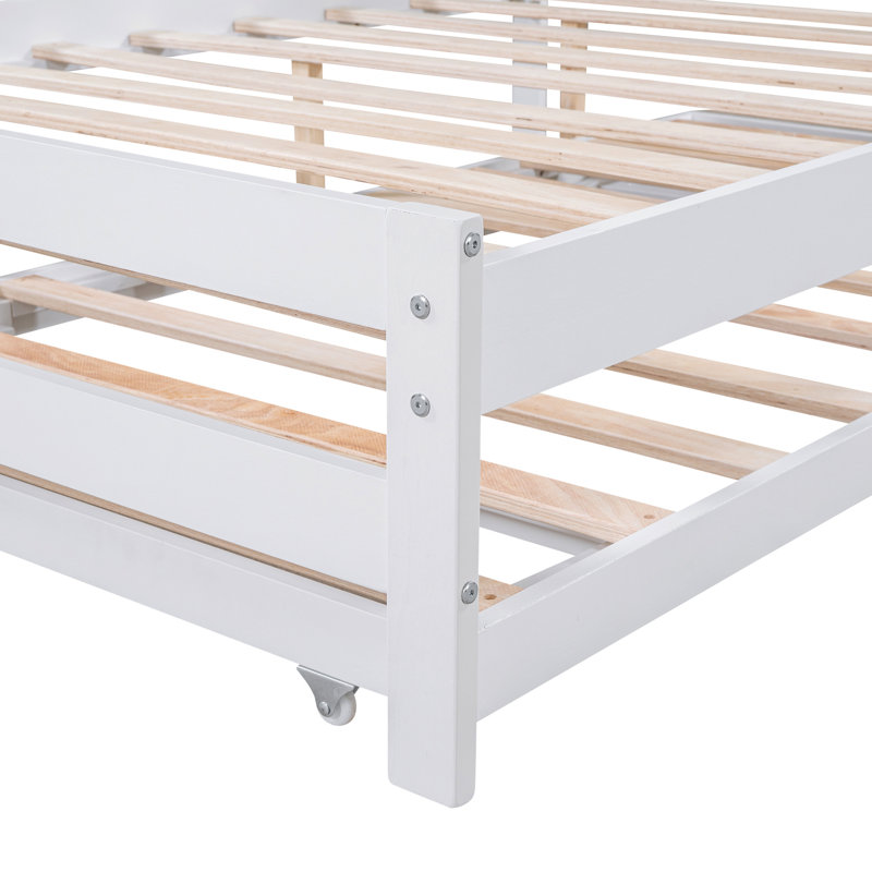 Lit plateforme ajustable blanc gigogne pleine grandeur et de qualité pour une structure stable avec une construction solide