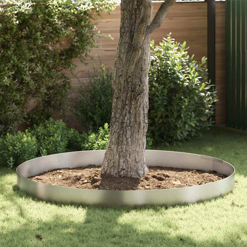 25cm H x 450cm W Stainless Steel Lawn Edging