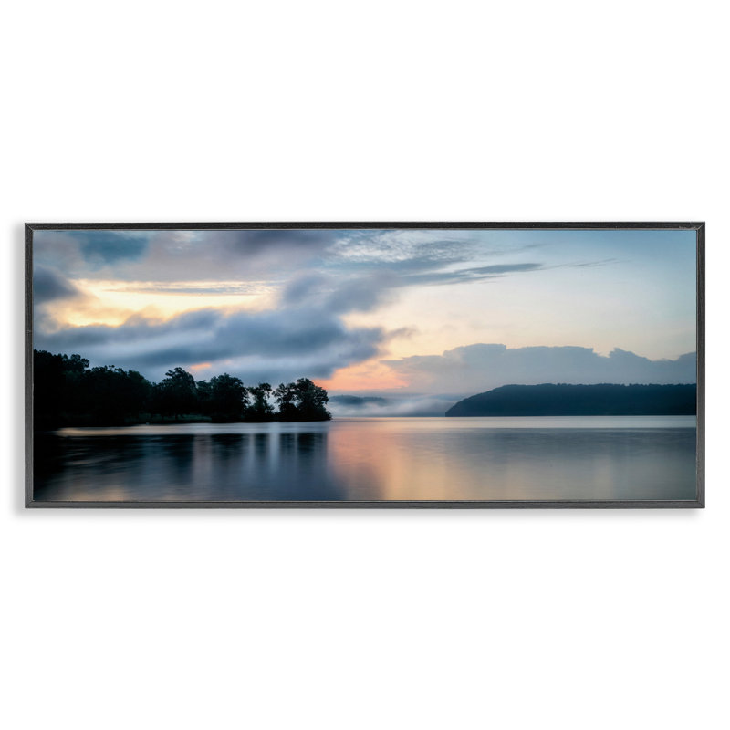 Giclée lointaine encadrée, design par D. Burt, H 10 po x l 24 po, Giclée encadrée noir minuit