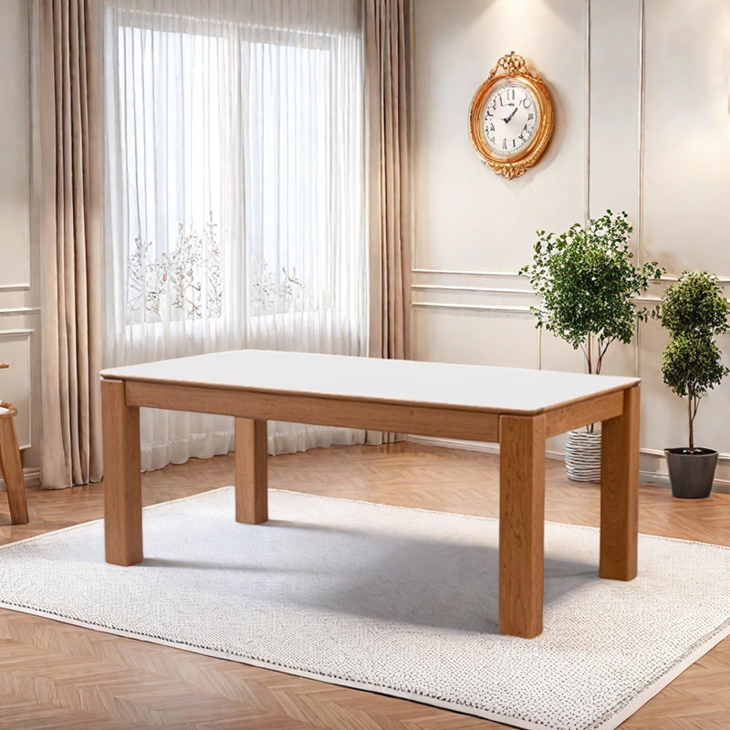 Table de salle à manger Rock, H 29,52 po x L 70,86 po x l 35,43 po, Blanc