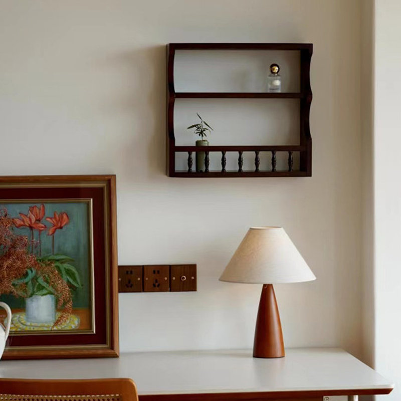 2 tablettes murales en bois massif, présentoir à décor moderne pour chambre à coucher, salle de bain, cuisine, salon