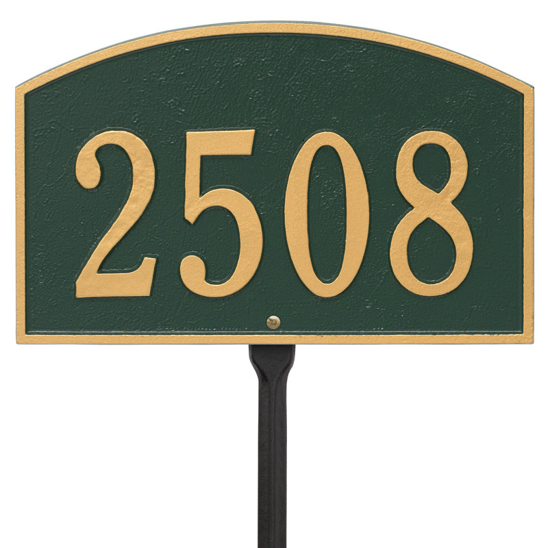 Plaque d'adresse pour pelouse Legacy, Vert / doré, Oui