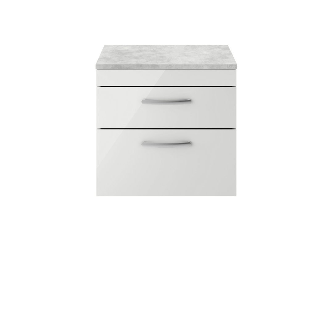 600Mm Wall Hung Vanity With Grey Worktop