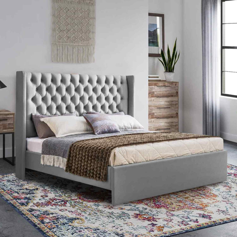 Upholstered Bed, Single (3'), Grey