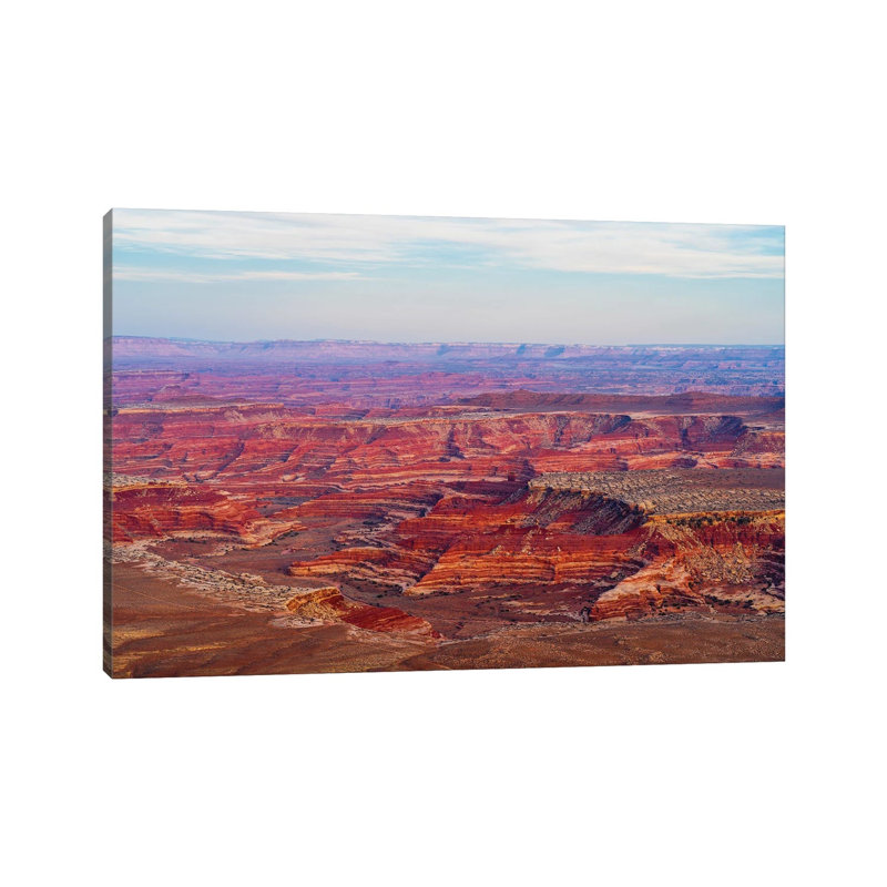 View Of Canyon From Panorama Point, Maze District Of Canyonlands National Park, Wayne County, Utah, USA - Wrapped Canvas Print