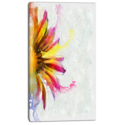 « large tournesol sketch aquarelle », reproduction d’art sur toile tendue