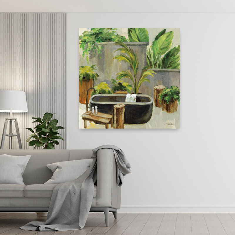 Bain tropical I, plante industrielle, art tropical, H 48 po x l 48 po