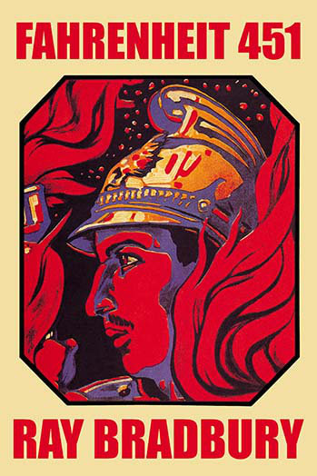 « fahrenheit 451 » par ray bradbury, affiche rétro
