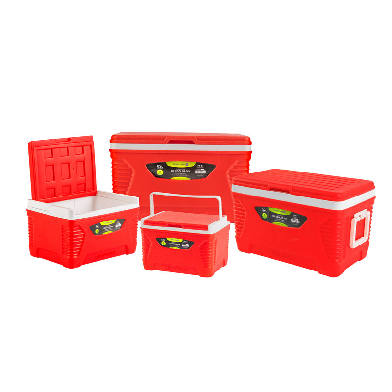 ROYALFORD Ice Cooler Box Camping Picnic Insulated Food Container, Red