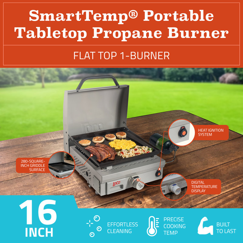 SmartTemp 16" Rectangular Tabletop Griddle in Black