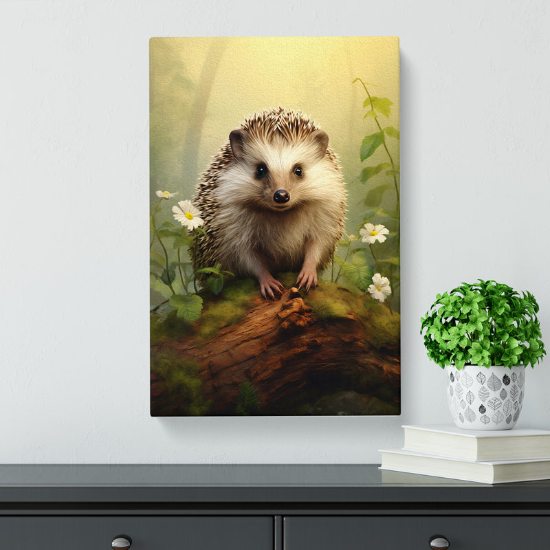 Hedgehog Tachisme No.2 - Wrapped Canvas, 60cm H x 40cm W x 3cm D