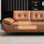Causeuse coussin orange en cuir véritable