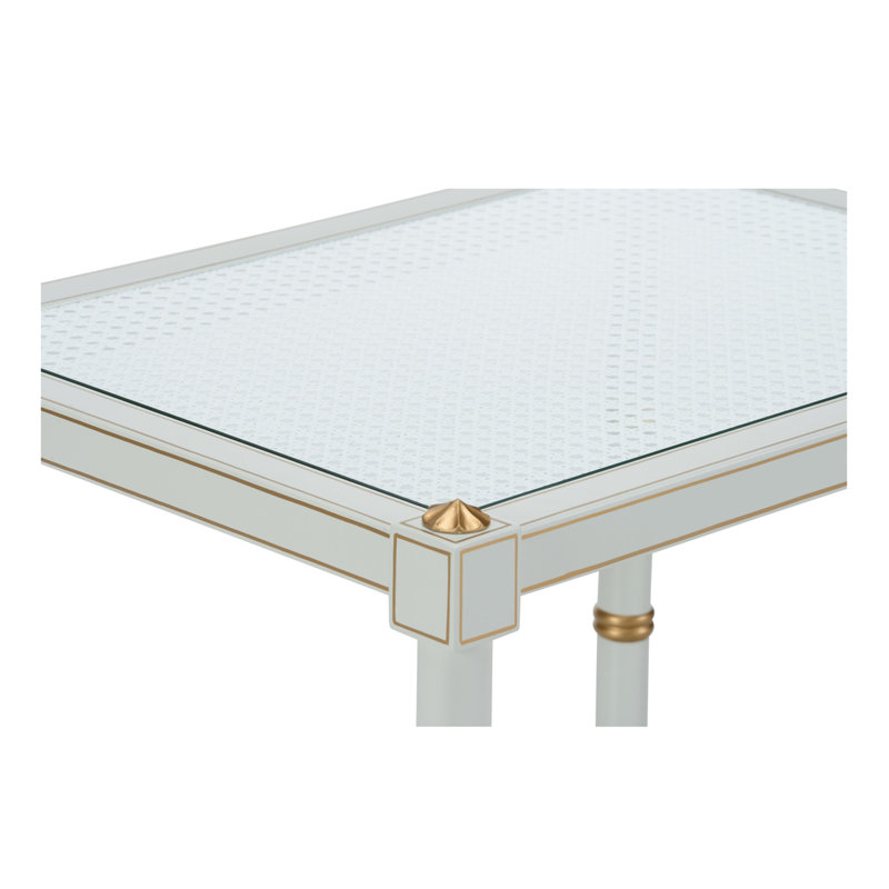 Conner Cane End Table, Gray