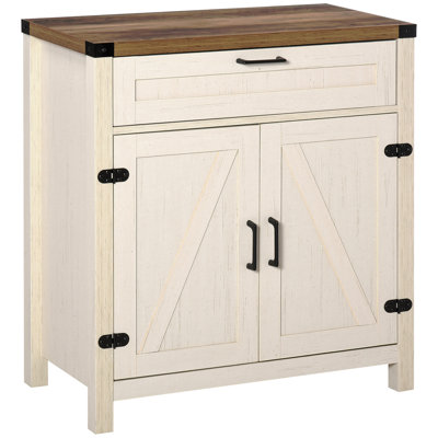 Farmhouse Sideboard Buffet Cabinet 2 Barn Doors Kitchen Cabinet, Accent Cabinet with Storage for Living Room