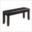 Élégant banc noir et espresso avec coussin capitonné, parfait pour les intérieurs modernes et peu encombrants