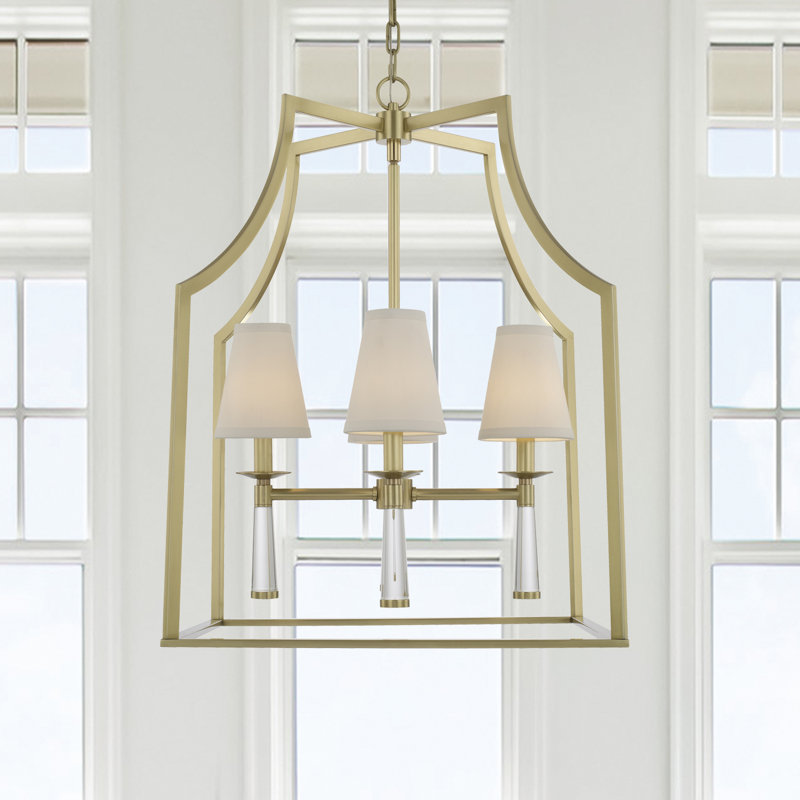 Baxter 4 - Light Chandelier, Aged Brass