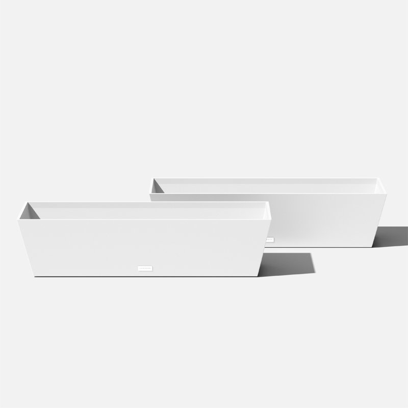 Boîte à fleurs Pure Series, H 9 po x l 36 po x P 10 po, Ensemble de 2, Blanc