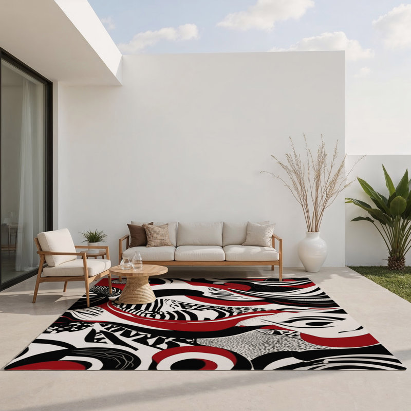 Tapis intérieur et extérieur Lunar Passion, Rectangle 1 pi 6 po x 2 pi 6 po