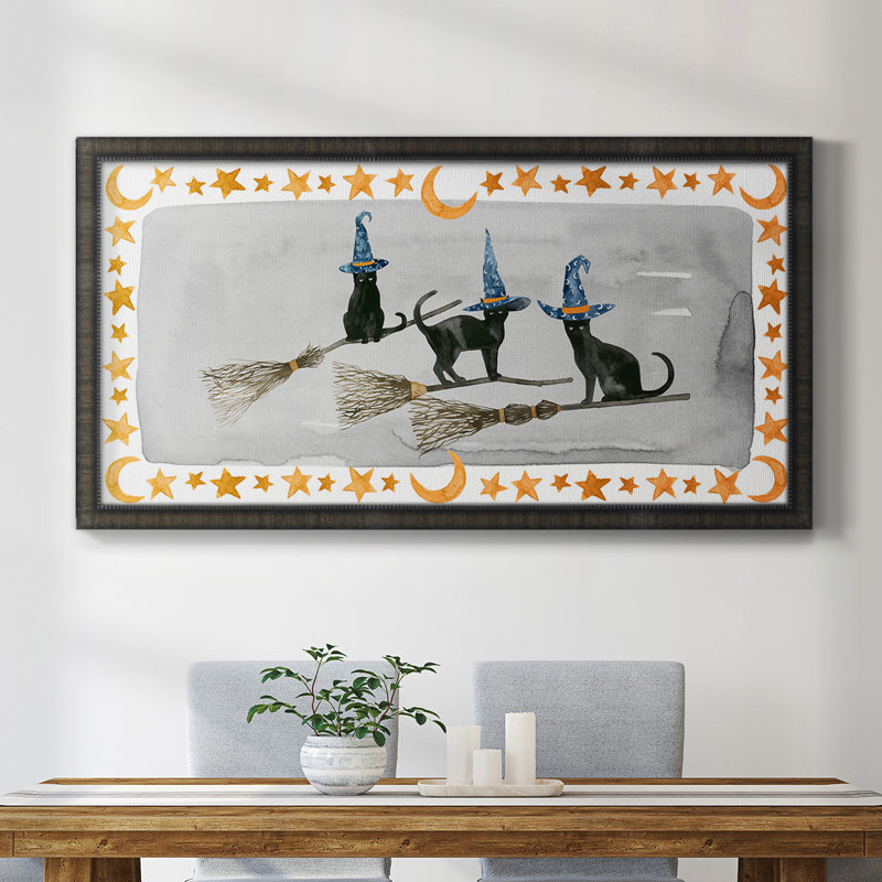 " Black Cat Collection D ", Black, 25" H x 45" W x 1" D