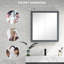 Armoire à pharmacie avec miroir Kleankin, armoire à miroir murale de 27 po x 30 po, armoire de salle de bain murale avec rangement, portes doubles et 2 tablettes réglables