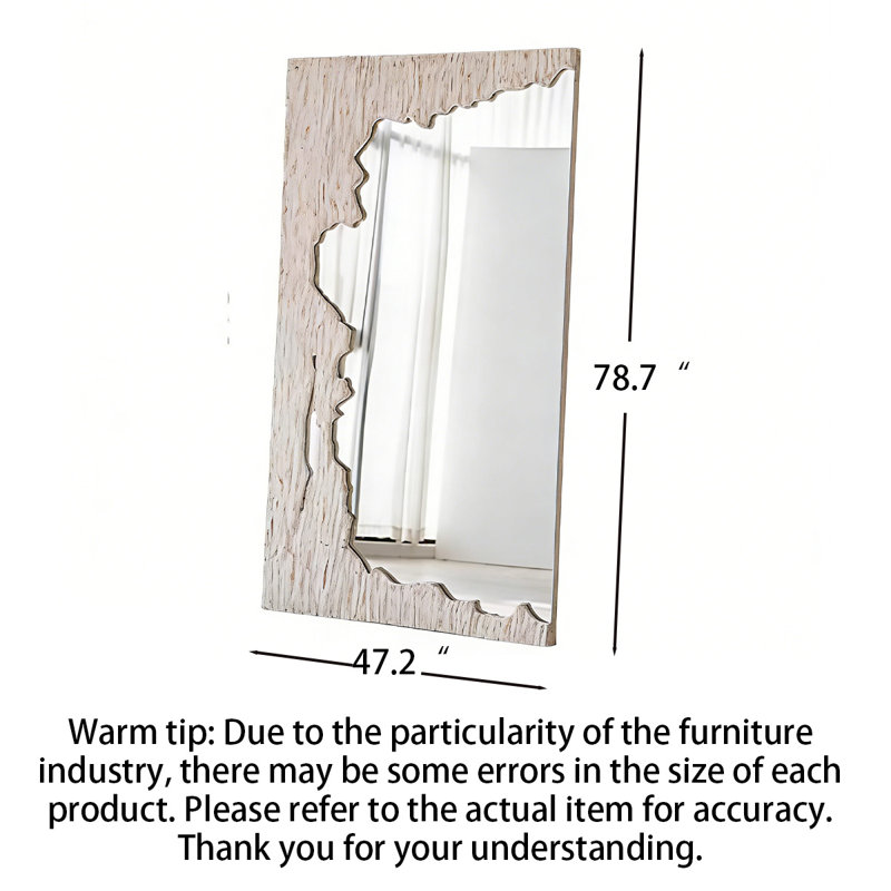 Miroir pleine grandeur de style Wabi-Sabi, H 78,74 po x l 47,24 po