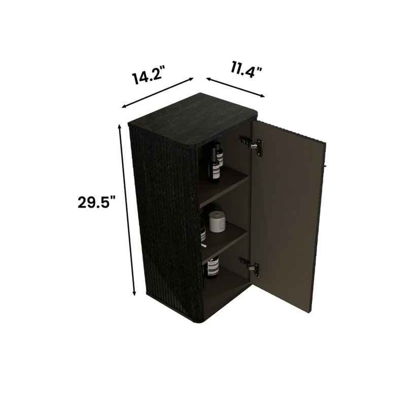 Rangement de salle de bain Chic Oak, Noir