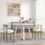 Ensemble de salle à manger 3 pièces, table à manger à tréteaux et 2 fauteuils bouclés-1376333664