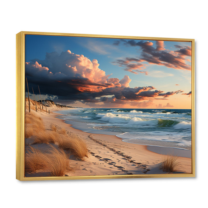 Superbe paysage côtier I sur toile, H 30 po x l 40 po x P 1,5 po, Cadre flottant doré