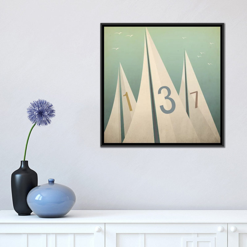 « voiles vii » par ryan, impression sur toile, H 18 po x l 18 po x P 1,5 po, Toile avec cadre noir, Pas de tapis