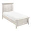 Lit simple pour chambre à coucher de style blanc - meubles en bois avec tête de lit et rails nécessitant un panneau de sommier à finition peinte-118042224