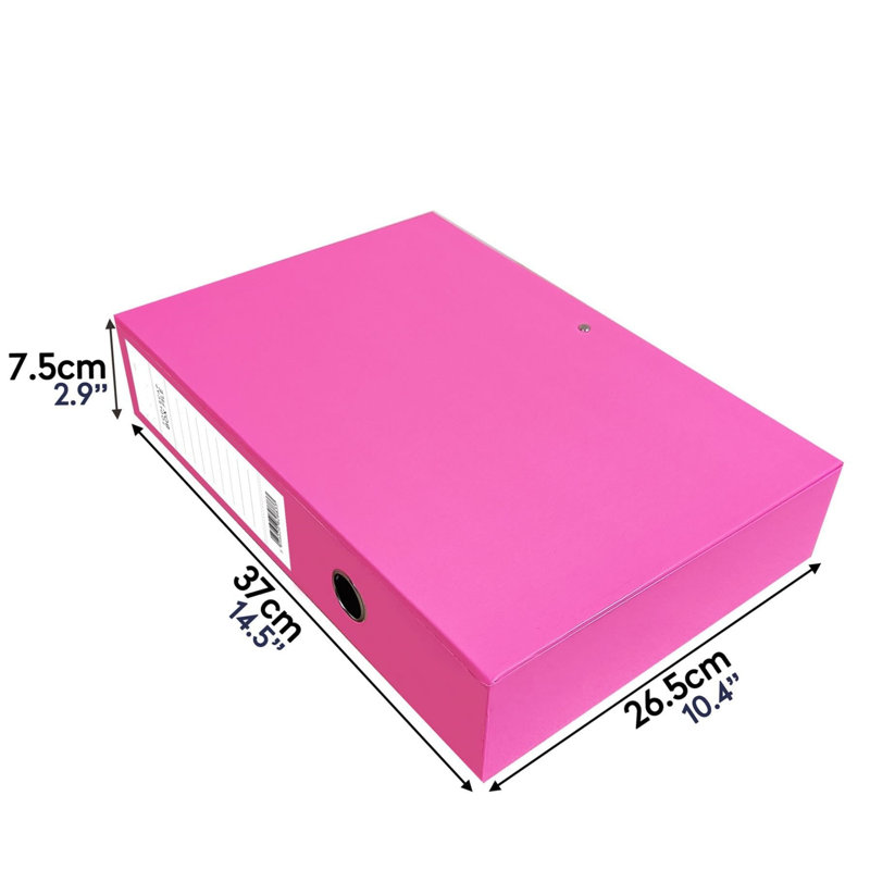 Box File With Lockspring Ring Pull & Catch Glossy Finish 75Mm Spine Ideal Document Organiser For Office Foolscap Box Files Pack Of 10
