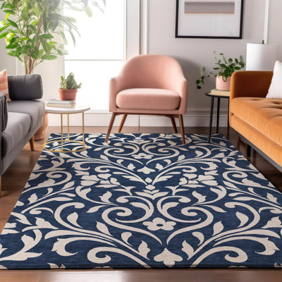Tapis bleu marine de qualité supérieure lavable à la machine Prisco