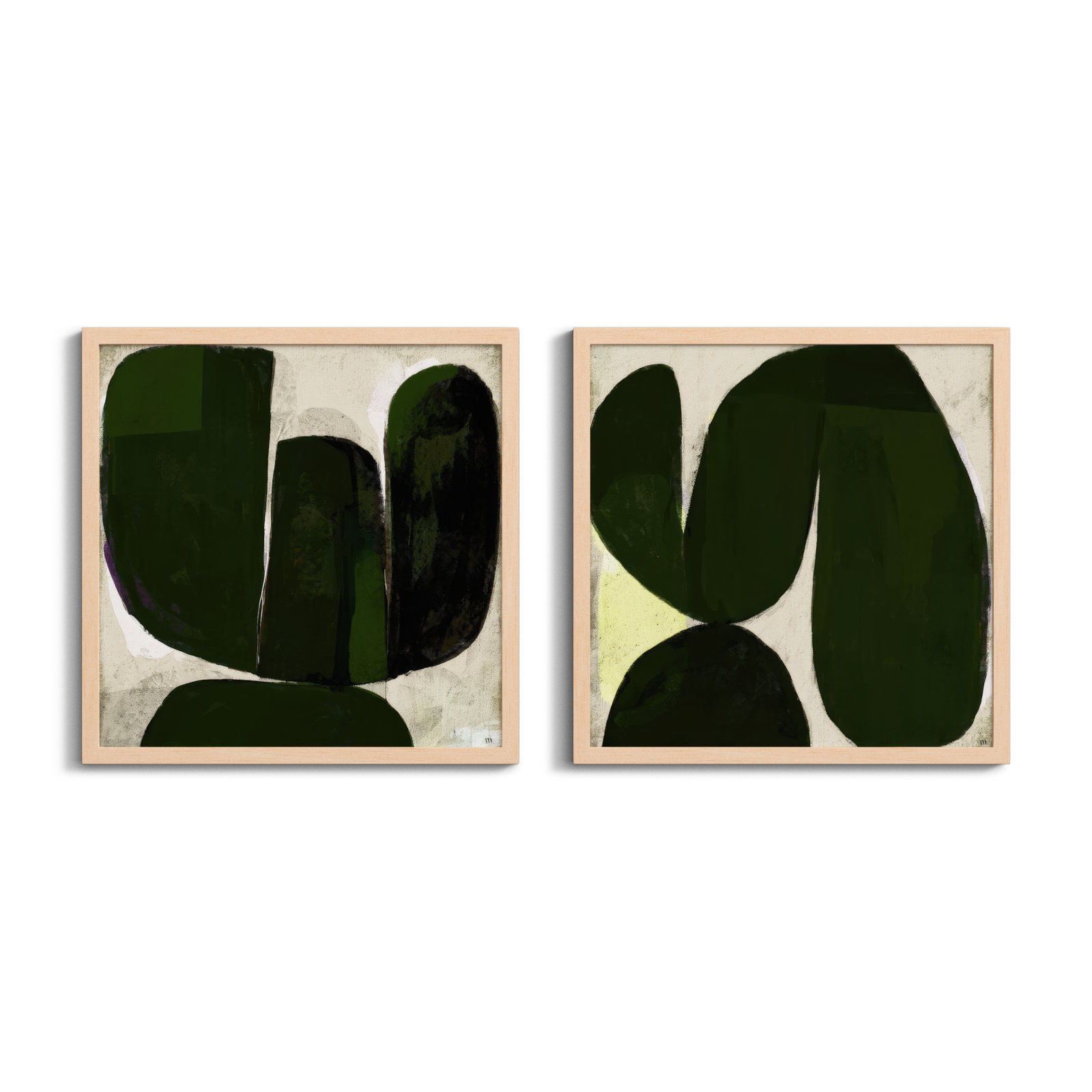 Succulent Set Of 2 by StudioM, Brown, 24" H x 24" W x 1.25" D