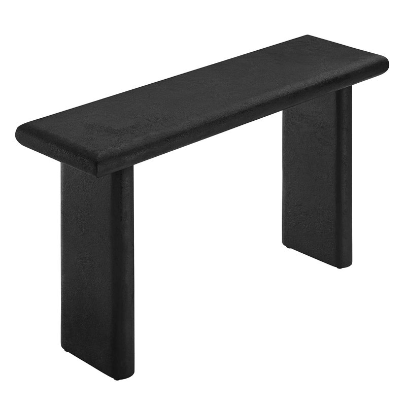 Black Wood and Concrete Console Table with Storage