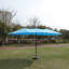Grand parasol rectangulaire double face pour marché avec lumière et base - bleu-1947298573