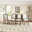Ensemble de 4 chaises de salle à manger Farmhouse, rembourrées avec dossier haut, sièges modernes pour la cuisine, la chambre à coucher et le salon (beige et cerisier)-126094148
