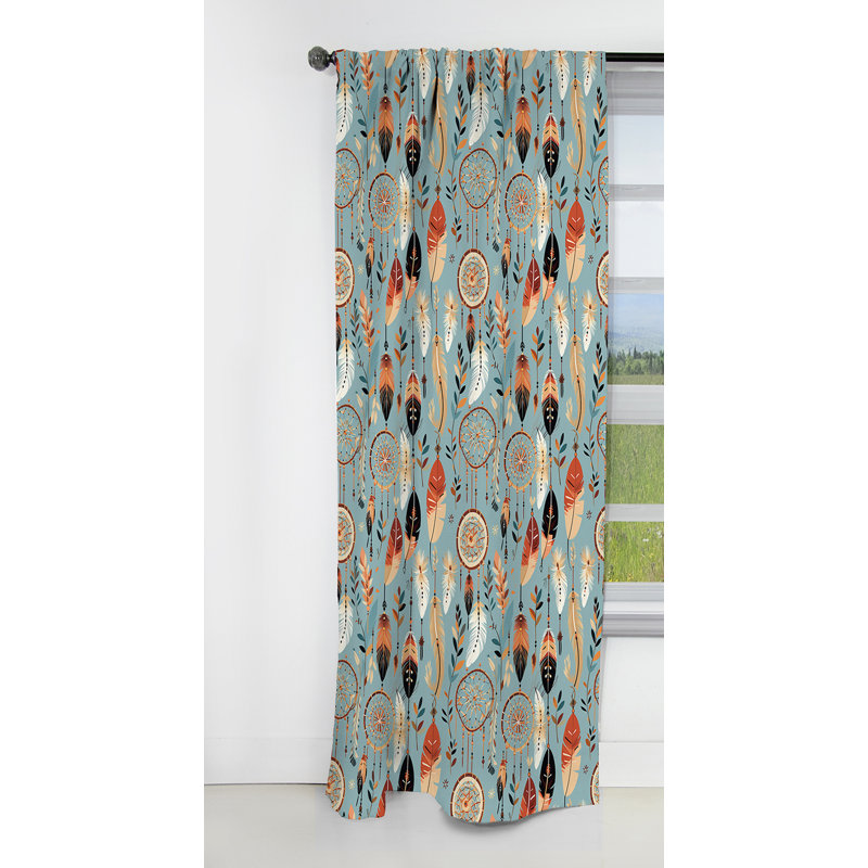 Dreamcatchers Boho Motif I - Rideau Boho abstrait - Rideau occultant abstrait - 1 panneaux, L 52 po x L 120 po