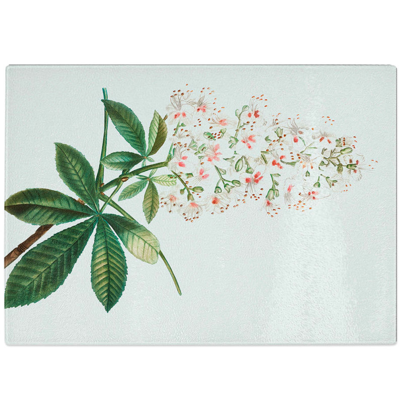 Glass Horse Chestnut Tree Flowers by Pierre-Joseph Redoute Chopping Board, 28.5 cm W x 20 cm L