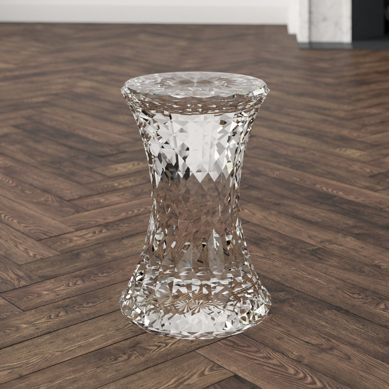 Stone Accent Stool, Crystal Clear