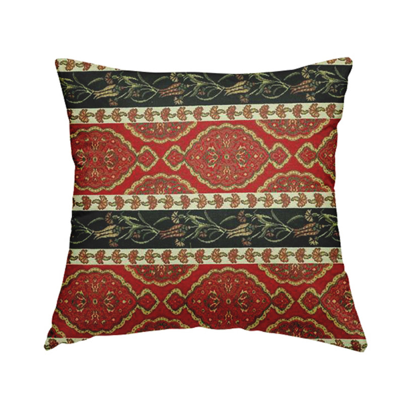 Asuncion Striped Rectangular Cushion, Red/Blue