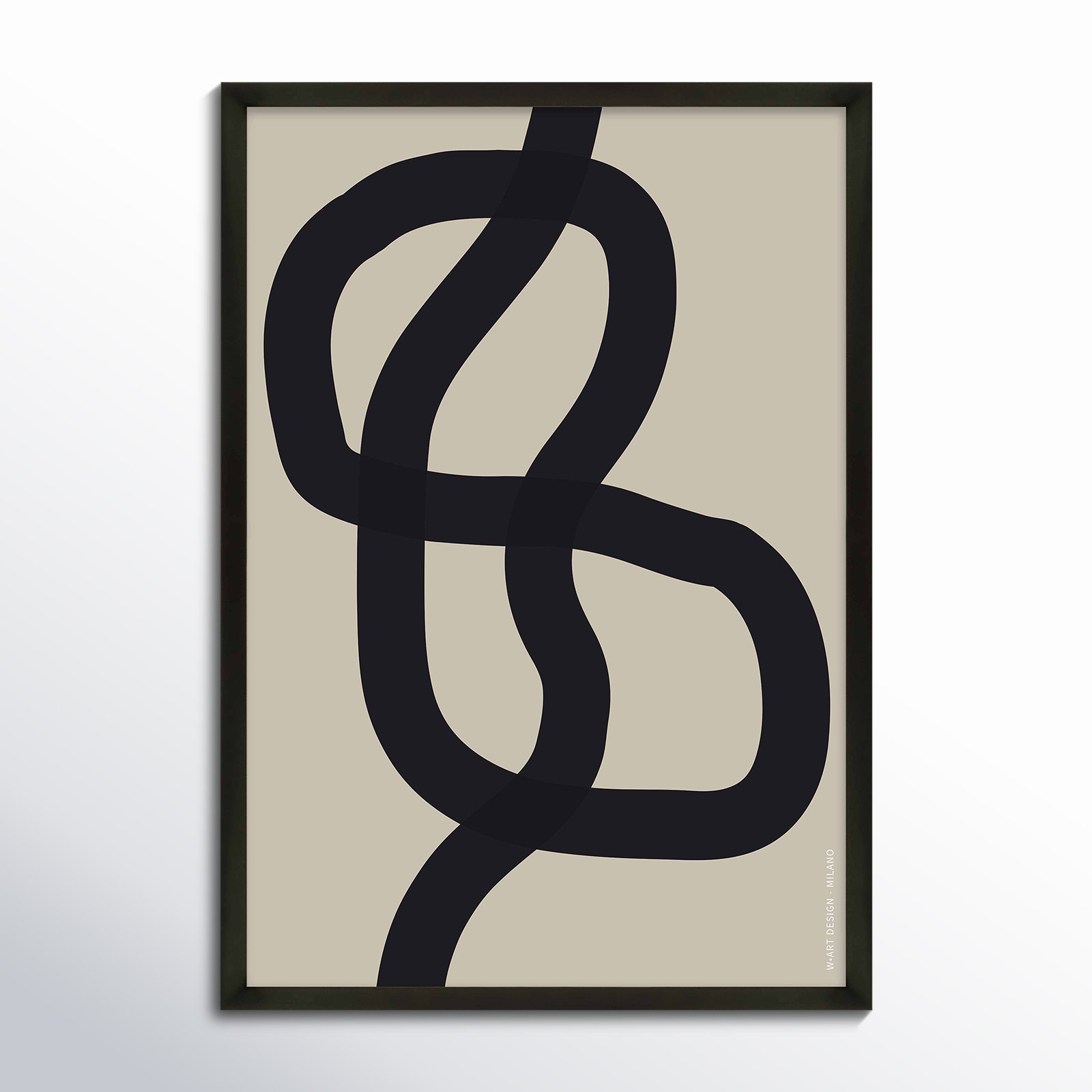 Intertwined 1 by Romina Gadler, Black Framed Canvas, 38" H x 26.5" W x 1.25" D