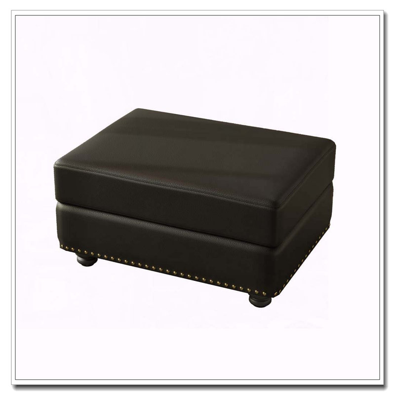 Repose-pieds en similicuir, Noir