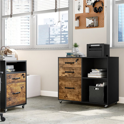 80cm Wide 3 -Drawer Mobile File Cabinet