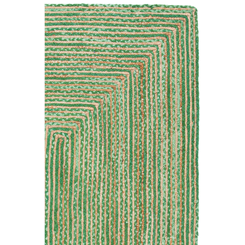 Tapis vert tissé à la main Demartini, Tapis de couloir 2 pi 3 po x 18 pi
