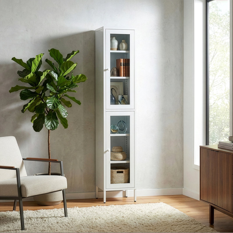 Lakissia 13.75'' Wide 4 - Shelf Storage Cabinet, White