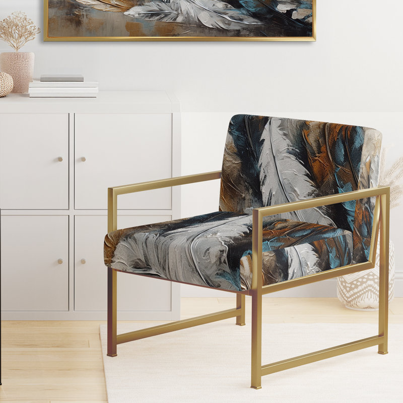 Chaise d'appoint rembourrée Gold Feather Extravaganza II, Doré