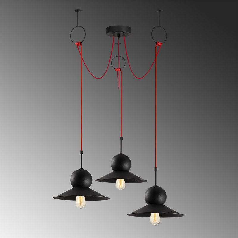 Luminaire suspendu conique à 3 lumières Mikayla