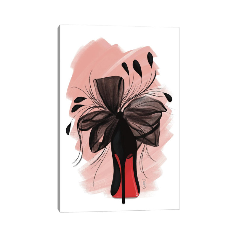 Black Feather Heel by La Femme Jojo - Gallery-Wrapped Canvas Giclée on Canvas, Wrapped Canvas, 20.32 cm H x 30.48 cm W